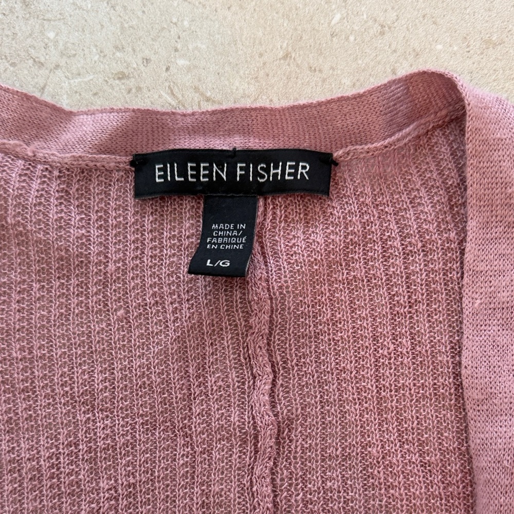 Eileen Fisher Dusty Rose Open-Front Cardigan - Picture 3 of 3